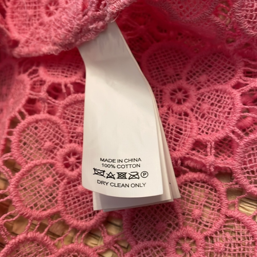 Kate spade short sleeve 100% cotton lace blouse button down - Picture 5 of 5